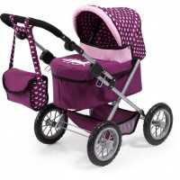 Puppenwagen Trendy, Farbe pflaume mit Einhorn