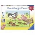 Ravensburger 2 Puzzles - Glckliche Tierfamilien