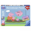 Ravensburger 2 Puzzles - Peppa Pig Glckliches Familienleben