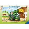 Ravensburger Rahmenpuzzle: 15 Teile: Traktor auf dem Bauernhof
