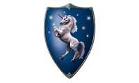 Ritterschild Einhorn, blau
