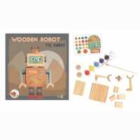 Roboter Set zum Anmalen, aus Holz