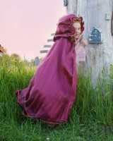 Satin-Cape, weinrot - Faschingscape für Kinder Grösse M