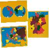 Sparset Montessori Erdkunde, 3 große Puzzles, Weltkarte, Europakarte und Deutschlandkarte