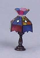 Tischlampe mit Tiffanyschirm, für Puppenhaus