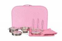 Topf- und Sieb-Set im Koffer, pink