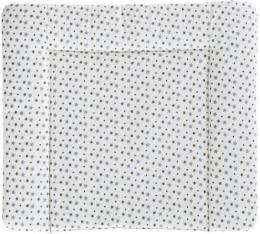 Träumeland Wickelauflage weiß mit grauen Sternen 75 x 85 cm