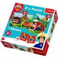 Trefl 2 Puzzles + Memo - Fireman Sam