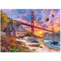 Trefl Wood Craft Wooden Puzzle - Sunset at Golden Gate