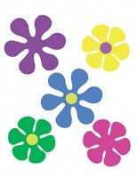 Wandaufkleber Wallies Motiv-Sticker (Cutouts) Retro Flower