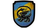 Wappenschild Drache, blau