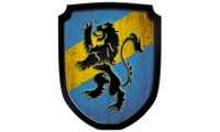 Wappenschild Löwe, blau